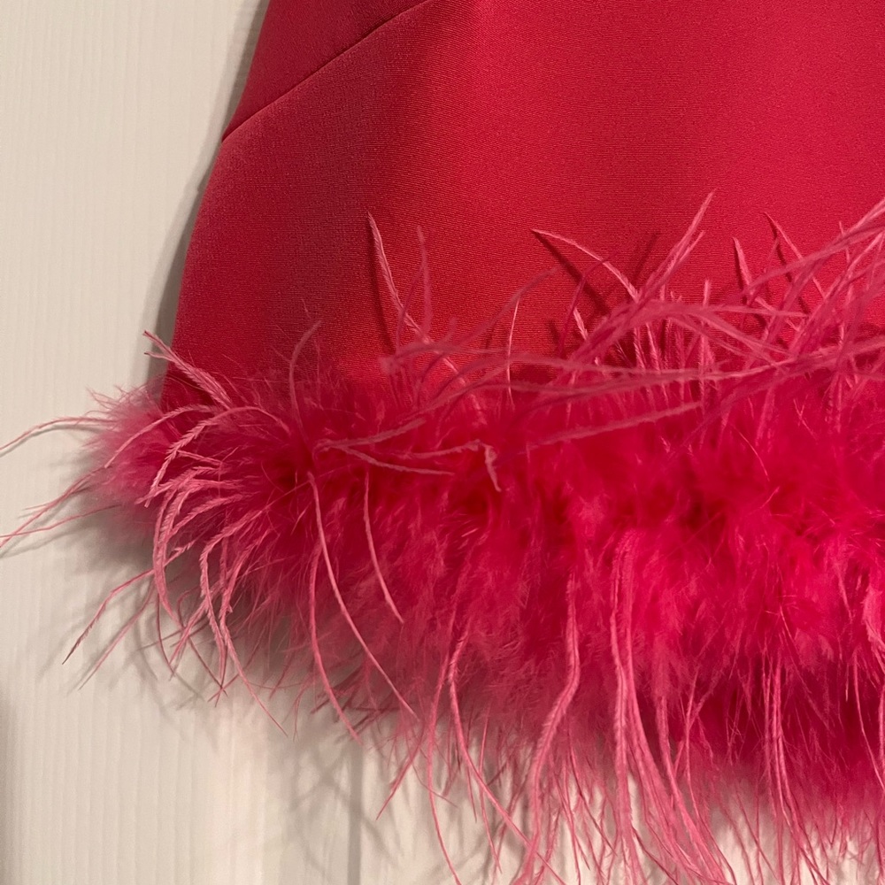 Size Medium Lelis Pink Feather Crop top (New without tags) - Picture 3 of 4